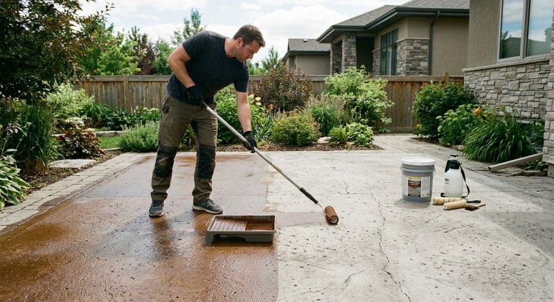 Concrete Driveway Staining in Dallas, TX