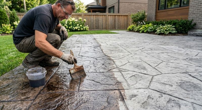 Concrete Patio Staining in Corpus Christi, TX
