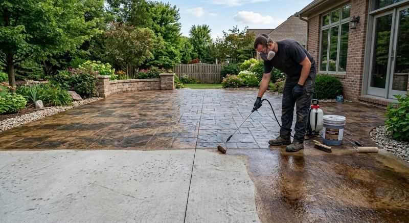 Concrete Patio Staining in Dallas, TX
