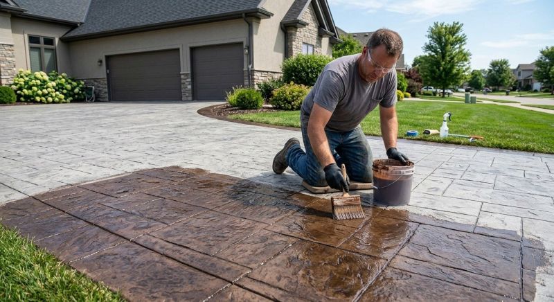 Driveway Concrete Staining in Dallas, TX