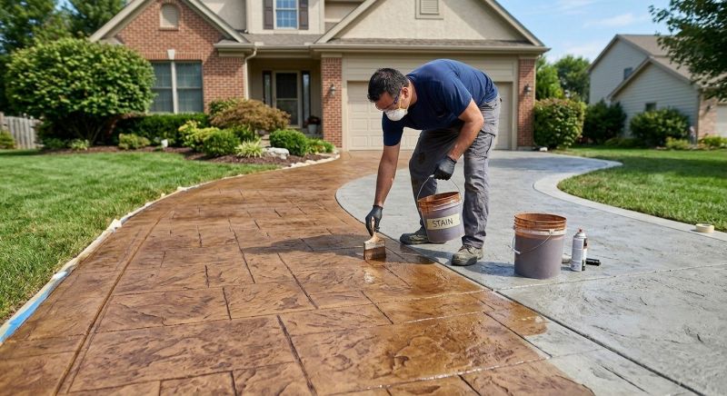 Driveway Concrete Staining in Corpus Christi, TX