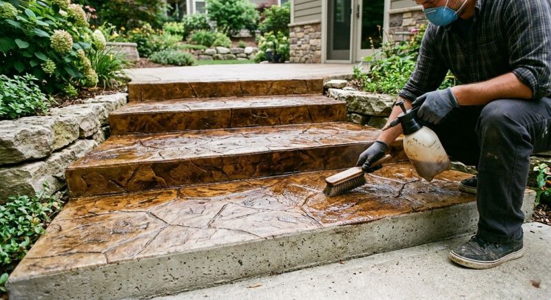 Stained Concrete Installation in Dallas, TX