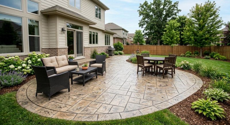 Stamped Concrete Patio Installation in Dallas, TX
