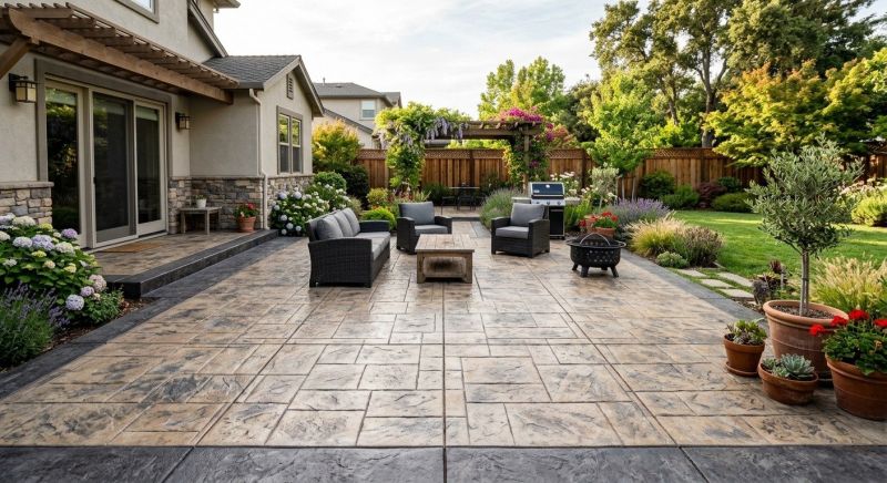 Stamped Concrete Patio Installation in Dallas, TX